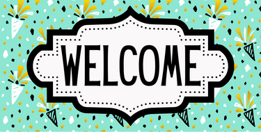 Confetti Welcome Sign, DCO-01252, Sign For Wreath, 6x12